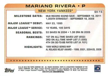 2014 Topps - Super Veteran #SV-15 Mariano Rivera Back