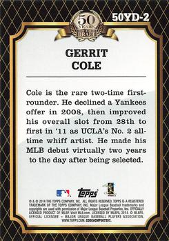 2014 Topps - 50 Years of the Draft #50YD-2 Gerrit Cole Back