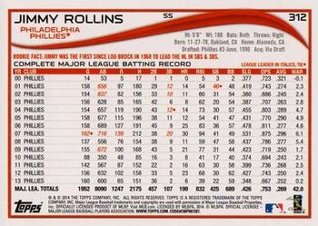 2014 Topps - Red #312 Jimmy Rollins Back