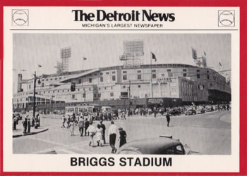 1981 Detroit News Detroit Tigers #104 Briggs Stadium Front