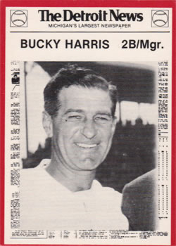 1981 Detroit News Detroit Tigers #105 Bucky Harris Front
