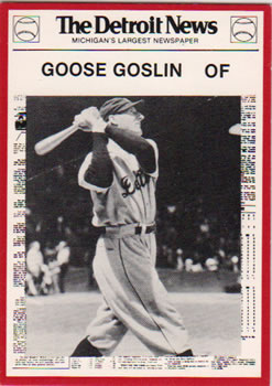1981 Detroit News Detroit Tigers #124 Goose Goslin Front