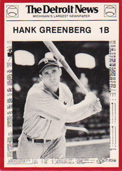 1981 Detroit News Detroit Tigers #133 Hank Greenberg Front