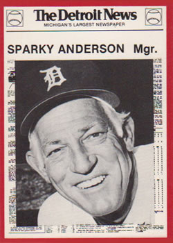 1981 Detroit News Detroit Tigers #18 Sparky Anderson Front