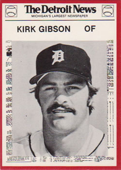 1981 Detroit News Detroit Tigers #20 Kirk Gibson Front