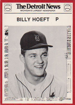 1981 Detroit News Detroit Tigers #32 Billy Hoeft Front