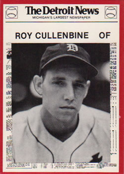 1981 Detroit News Detroit Tigers #43 Roy Cullenbine Front