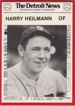 1981 Detroit News Detroit Tigers #4 Harry Heilmann Front