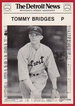 1981 Detroit News Detroit Tigers #56 Tommy Bridges Front