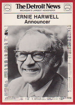 1981 Detroit News Detroit Tigers #62 Ernie Harwell Front