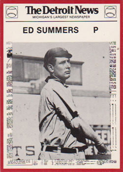 1981 Detroit News Detroit Tigers #66 Ed Summers Front