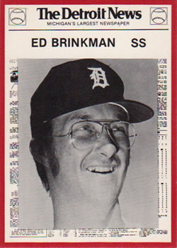 1981 Detroit News Detroit Tigers #70 Ed Brinkman Front