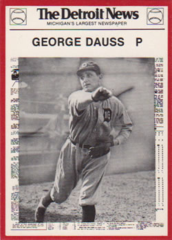 1981 Detroit News Detroit Tigers #74 George Dauss Front