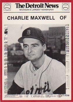 1981 Detroit News Detroit Tigers #76 Charlie Maxwell Front