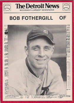 1981 Detroit News Detroit Tigers #85 Bob Fothergill Front