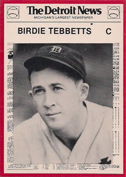 1981 Detroit News Detroit Tigers #92 Birdie Tebbetts Front