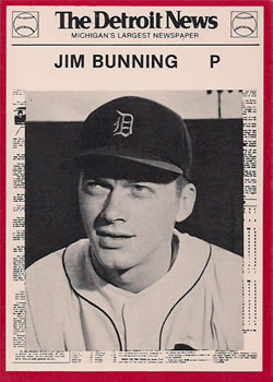 1981 Detroit News Detroit Tigers #97 Jim Bunning Front
