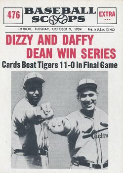 1961 Nu-Cards Baseball Scoops #476 Dizzy Dean / Daffy Dean Front