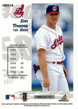 1997 Score Hobby Reserve #HR514 Jim Thome Back