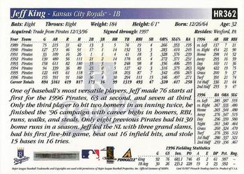 1997 Score Hobby Reserve #HR362 Jeff King Back