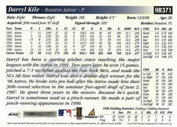 1997 Score Hobby Reserve #HR371 Darryl Kile Back