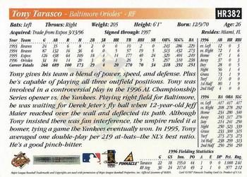 1997 Score Hobby Reserve #HR382 Tony Tarasco Back