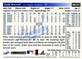 1997 Score Hobby Reserve #HR392 Todd Worrell Back