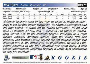1997 Score Hobby Reserve #HR479 Rod Myers Back