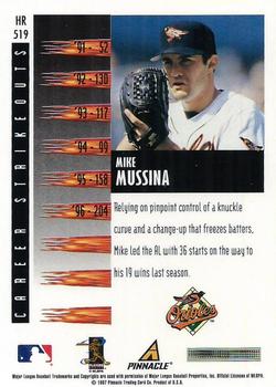 1997 Score Hobby Reserve #HR519 Mike Mussina Back