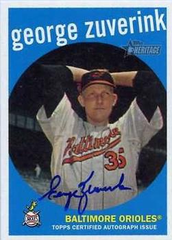 2008 Topps Heritage - Real One Autographs #ROA-GZ George Zuverink Front