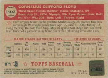 2001 Topps Heritage - Autographs #THA-CF Cliff Floyd Back