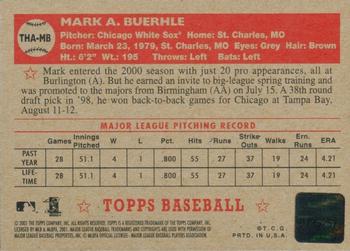 2001 Topps Heritage - Autographs #THA-MB Mark Buehrle Back