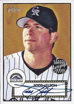 2001 Topps Heritage - Autographs #THA-TH Todd Helton Front