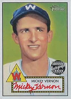 2001 Topps Heritage - Autographs Red Ink #THA-MV Mickey Vernon Front