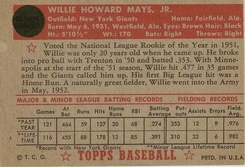 2001 Topps Heritage - AutoProofs #261 Willie Mays Back