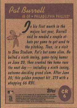 2001 Topps Heritage - Classic Renditions #CR6 Pat Burrell Back