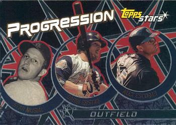 2001 Topps Stars - Progression #P5 Stan Musial / Darin Erstad / Alex Escobar Front
