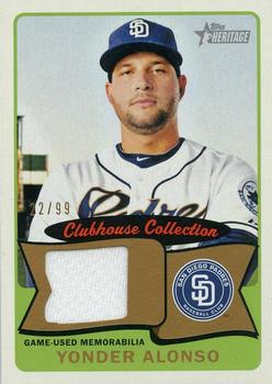 2014 Topps Heritage - Clubhouse Collection Relics Gold #CCR-YO Yonder Alonso Front