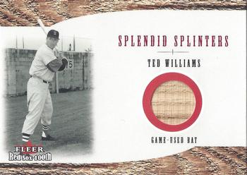 2001 Fleer Boston Red Sox 100th Anniversary - Splendid Splinters Game-Used Bats #NNO Ted Williams Front