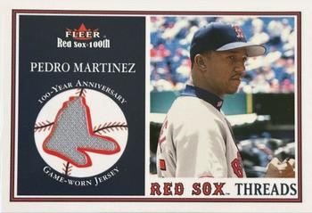2001 Fleer Boston Red Sox 100th Anniversary - Red Sox Threads #NNO Pedro Martinez Front