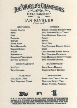 2009 Topps Allen & Ginter #67 Ian Kinsler Back
