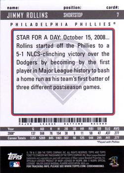 2009 Topps Ticket to Stardom #7 Jimmy Rollins Back