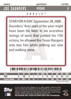 2009 Topps Ticket to Stardom #9 Joe Saunders Back