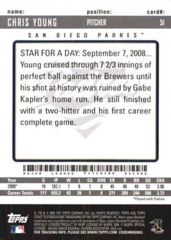 2009 Topps Ticket to Stardom #51 Chris Young Back