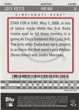 2009 Topps Ticket to Stardom #81 Joey Votto Back