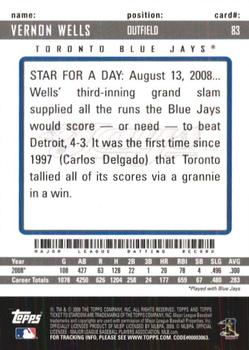 2009 Topps Ticket to Stardom #83 Vernon Wells Back