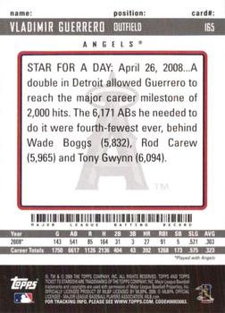2009 Topps Ticket to Stardom #165 Vladimir Guerrero Back