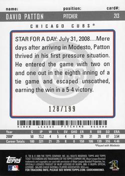 2009 Topps Ticket to Stardom #213 David Patton Back