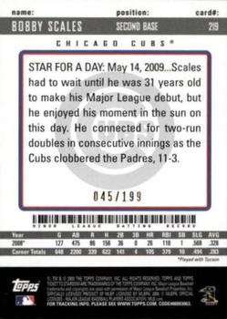 2009 Topps Ticket to Stardom #219 Bobby Scales Back