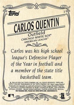 2009 Topps 206 #3 Carlos Quentin Back